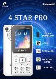 E - tachi 4 Star Pro, 4 - Sim Mobile, 2.4 Inch Display, 3200mAH - Bakhsh Mobiles