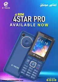 E - tachi 4 Star Pro, 4 - Sim Mobile, 2.4 Inch Display, 3200mAH - Bakhsh Mobiles