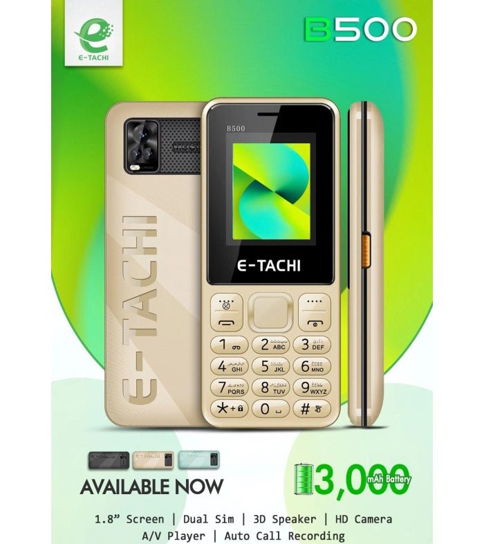 E - tachi B500 Mobile - 1.8 Inch Display - 3000mAH Battery - Bakhsh Mobiles