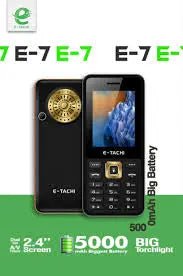 E - tachi E - 7 - 5000mAH Battery - Dual sim - 2.4 inch Display - Big Speaker - Bakhsh Mobiles